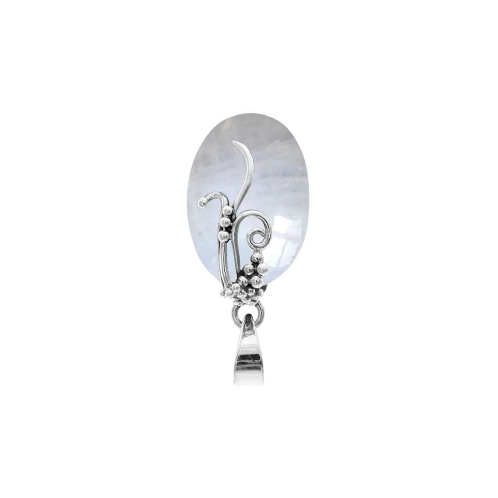Oval Vine Moonstone Pendant Sterling Silver 925 Hallmarked All Chain Lengths