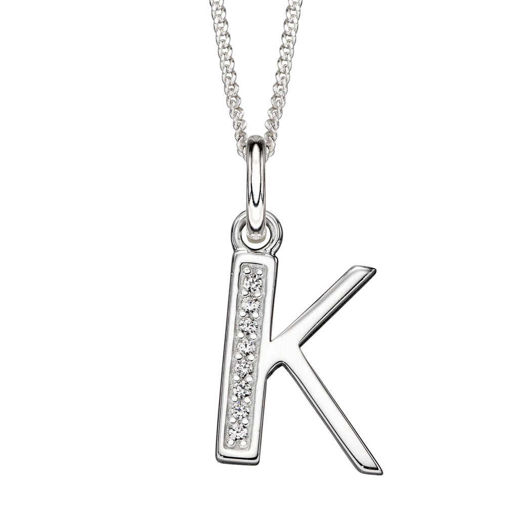 A - Z Necklace Channel Set Sterling Silver British Made 925 Hallmarked Brand New