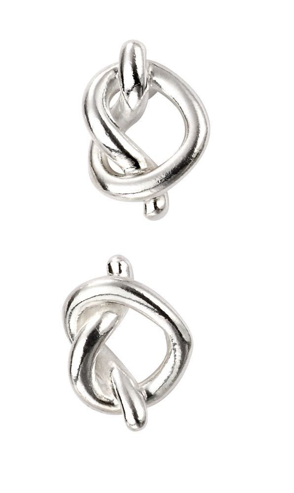 Pretzel Heart Stud Earrings Solid Sterling Silver 925 Hallmarked Brand New Boxed
