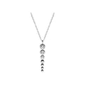3 Stone Drop Necklace Solid Sterling Silver 925 Hallmarked British Made