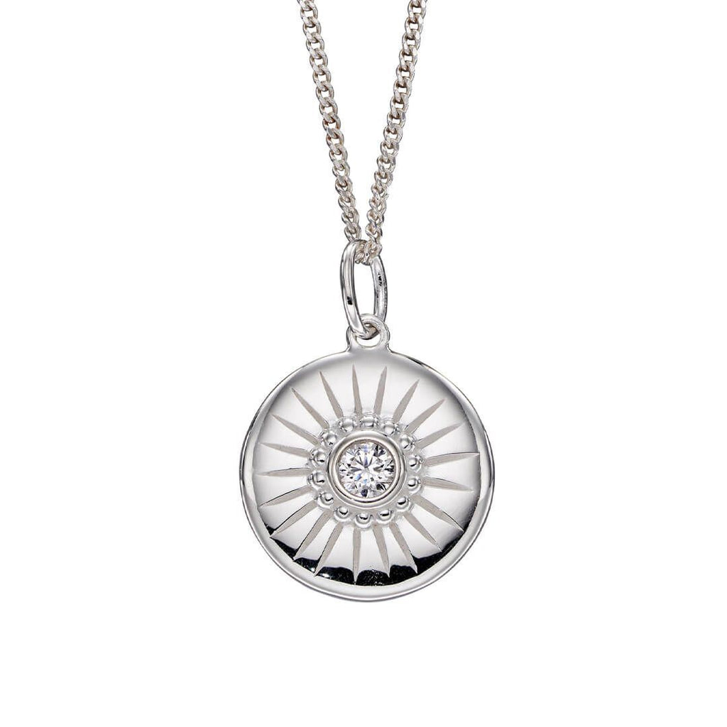 Diamond Cut Disc Pendant Silver Hallmarked British Made All Chain Lengths
