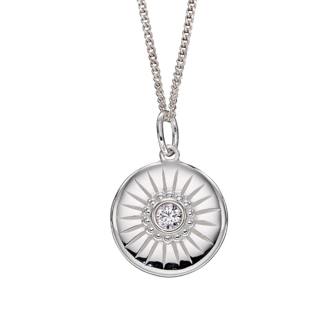Diamond Cut Disc Pendant Silver Hallmarked British Made All Chain Lengths