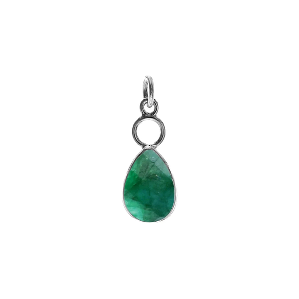 Emerald Hoop Pendant Sterling Silver 925 Hallmark All Chain Lengths Brand New