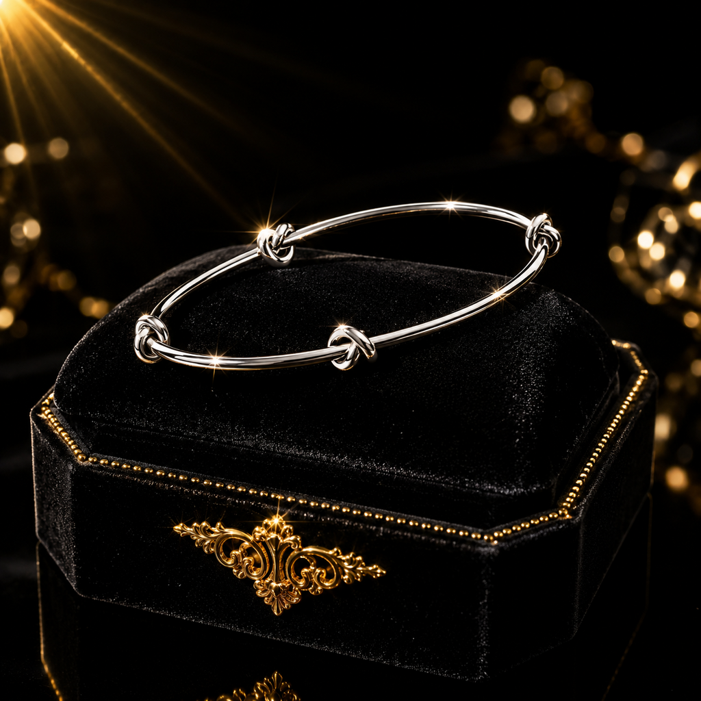 Love Knot Bangle Sterling Silver 925 Hallmarked British Made Brand New Boxed