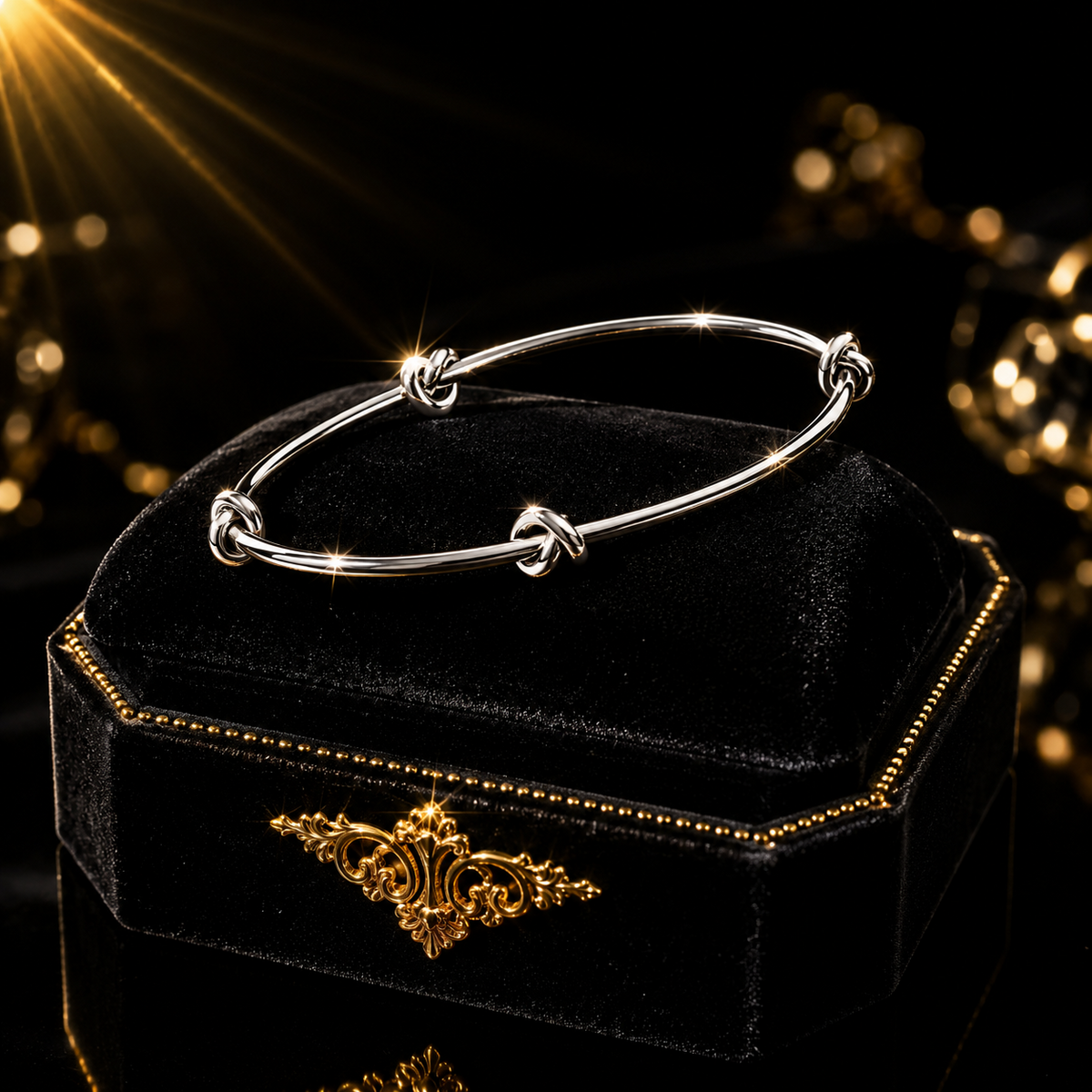 Love Knot Bangle Sterling Silver 925 Hallmarked British Made Brand New Boxed