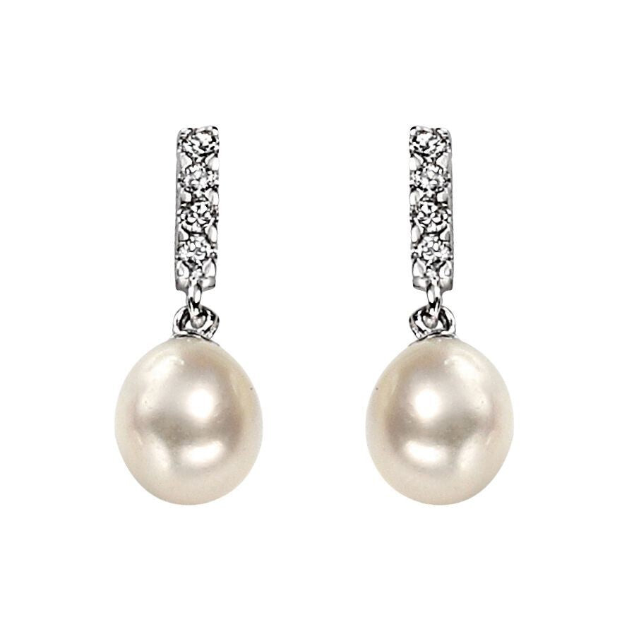 Freshwater Pearl Drop Earrings Sterling Silver 925 Hallmarked Brand New Boxed