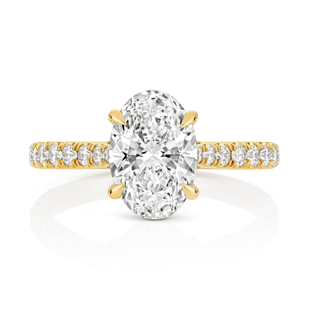 Oval Lab-Grown Diamond Engagement Ring 18ct Yellow Gold Hallmarked Sizes J - Q