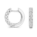 7 Natural Diamond Hoop Earrings 18ct White Gold Hallmarked British Made