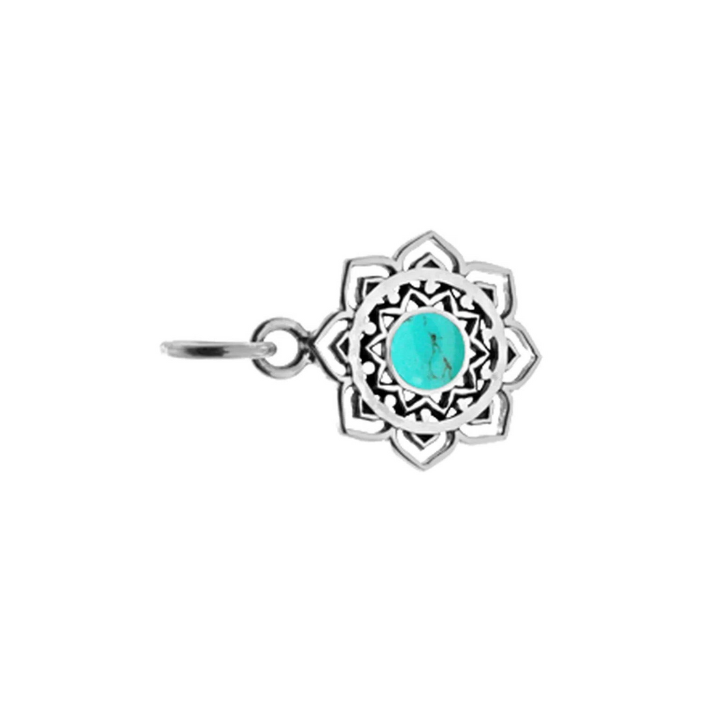 Turquoise Mandala Pendant Sterling Silver Hallmarked All Chain Lengths Brand New