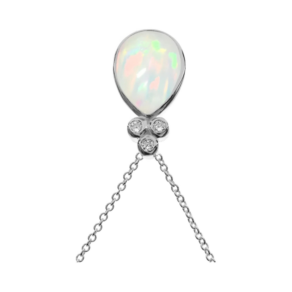 Teardrop Natural Opal Necklace Solid Sterling Silver 925 Hallmarked British Made