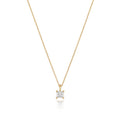1 Natural Diamond Princess Cut Necklace 18ct Yellow Gold Hallmarked British Made