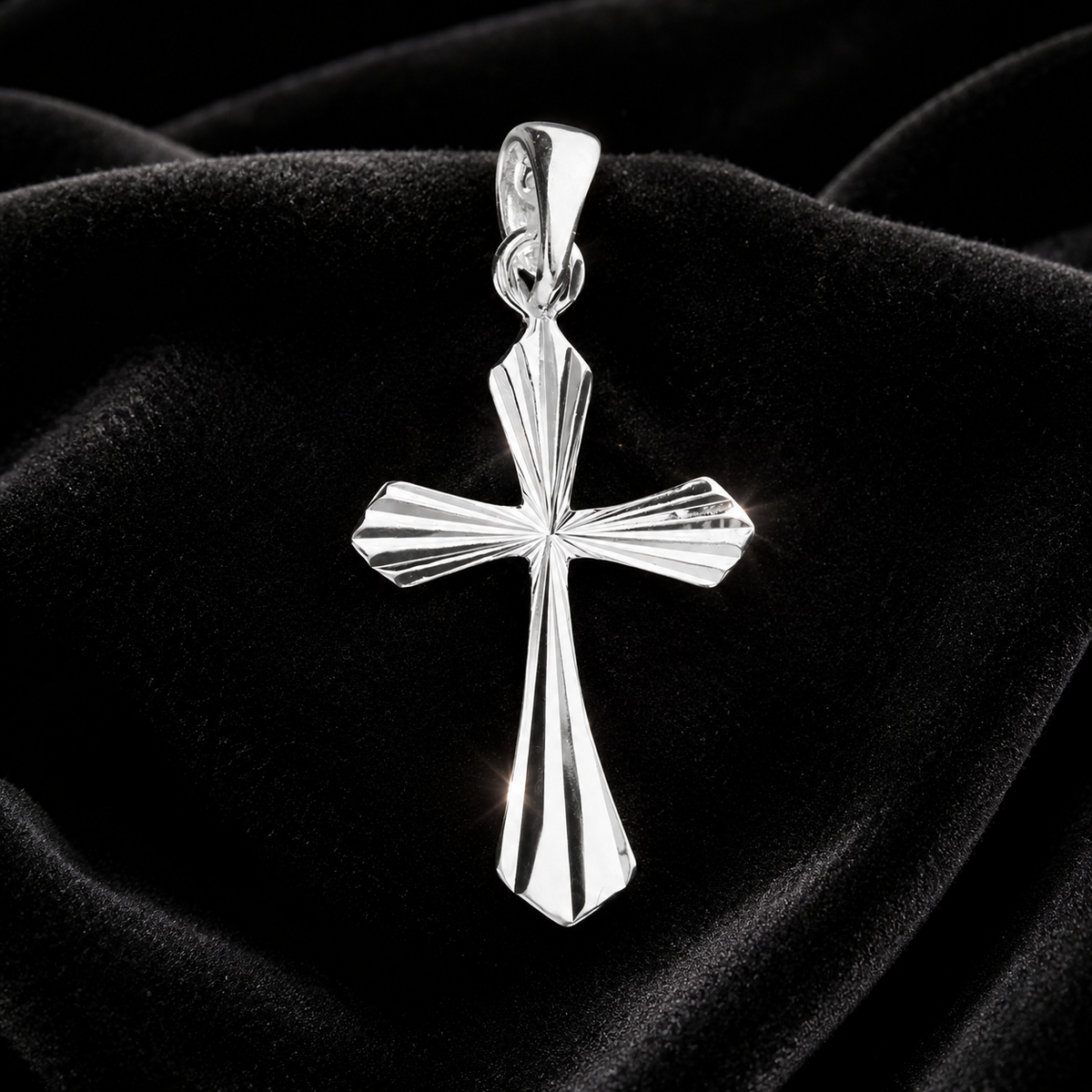 Diamond Cut Cross Sterling Silver 925 Hallmarked All Chain Lengths Brand New