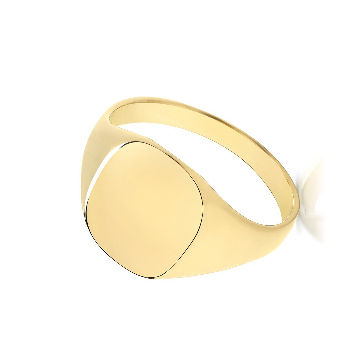Cushion Mens 9ct Yellow Gold Signet Ring 375 Hallmarked British Made Size L - X
