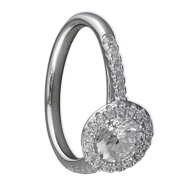 Flat Halo Statement Ring Sterling Silver 925 Hallmarked British Made Size L - R