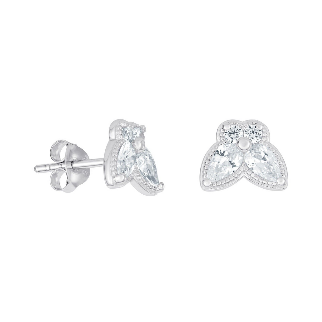 Butterfly Gemstone Stud Earrings Sterling Silver 925 Hallmarked British Made