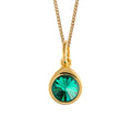 Emerald Teardrop Pendant 9ct Yellow Gold Plated Hallmarked All Chain Lengths
