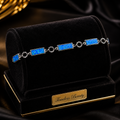 Rectangular Blue Opal Bracelet Sterling Silver 925 Hallmarked Brand New Boxed