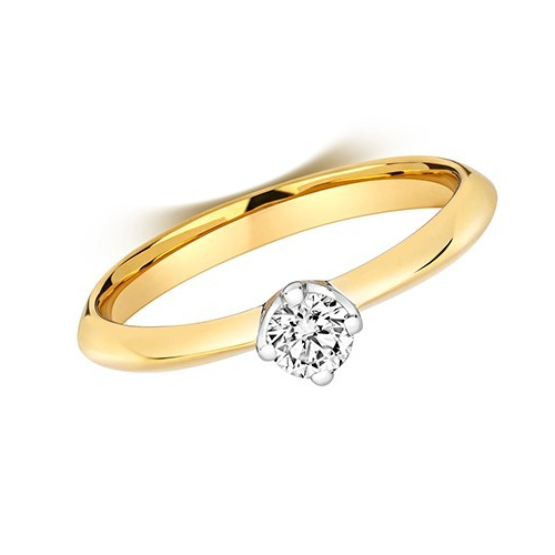 Solitaire Natural Diamond Ring 18ct Yellow Gold Hallmarked Sizes L - N