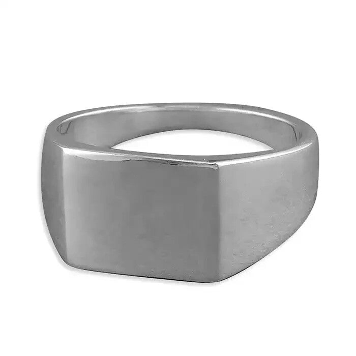 Sterling Silver Gents Ring Oval Signet Design Hallmarked Size P - T British Made