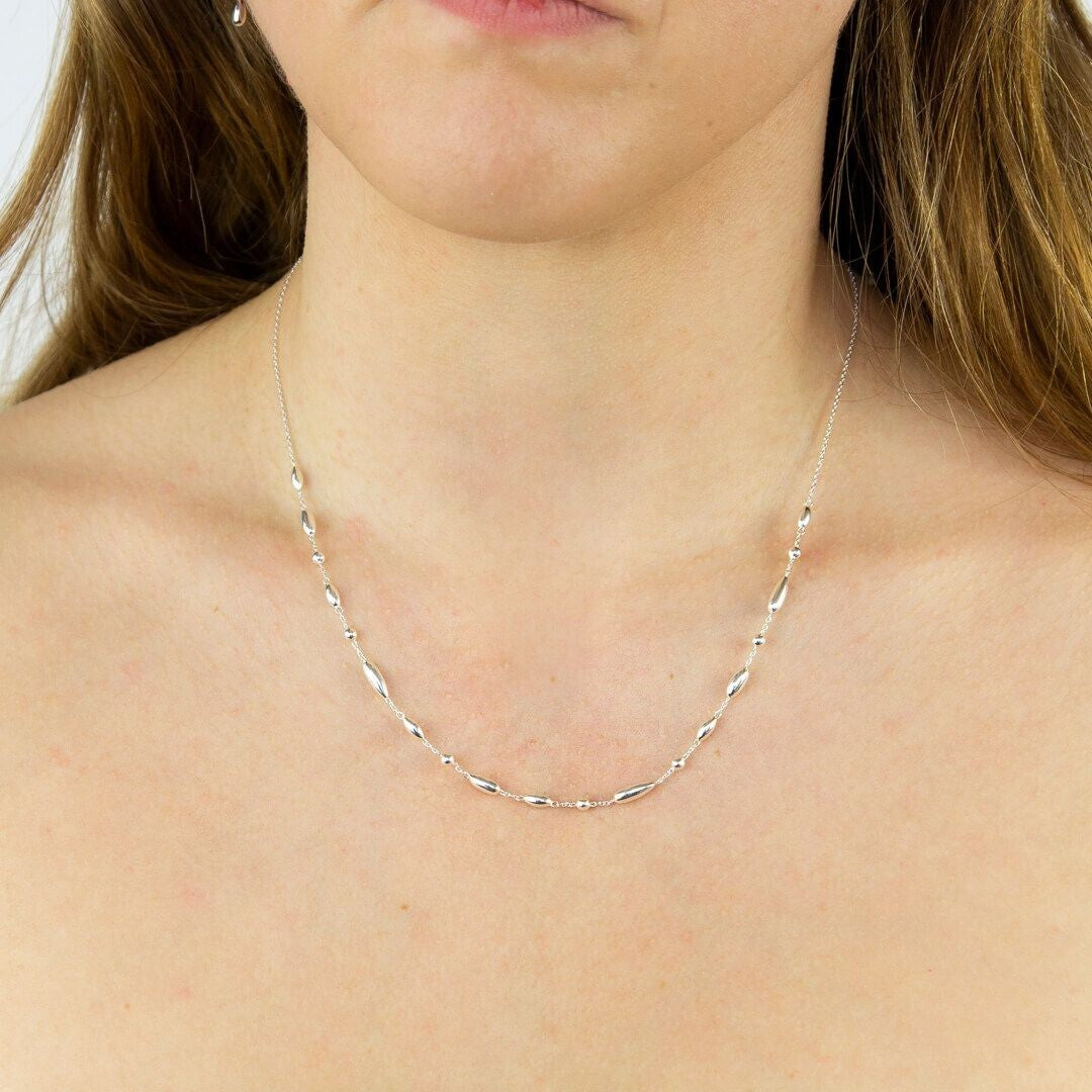 Flower Bud Chain Necklace Sterling Silver 925 Hallmarked Brand New Boxed