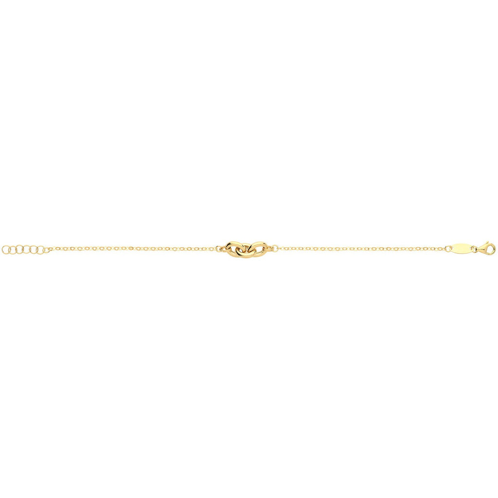 Ladies Love Knot Adjustable Bracelet 9ct Yellow Gold 375 Hallmarked British Made