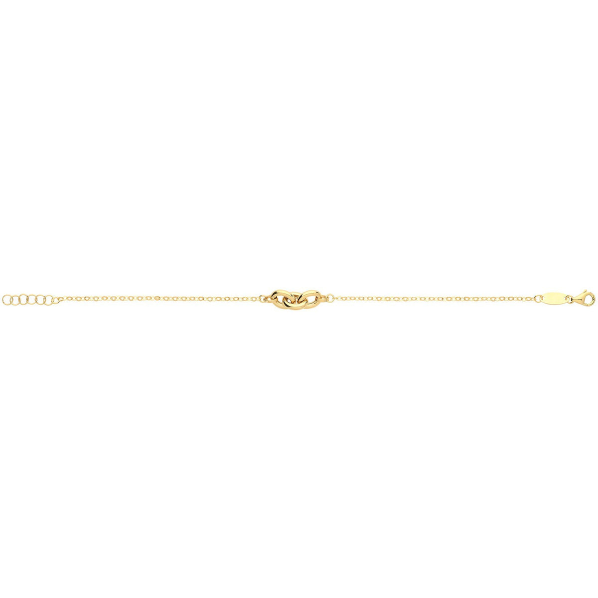 Ladies Love Knot Adjustable Bracelet 9ct Yellow Gold 375 Hallmarked British Made