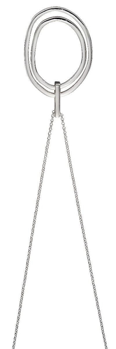 Organic Double Link Pendant Sterling Silver 925 Hallmarked All Chain Lengths