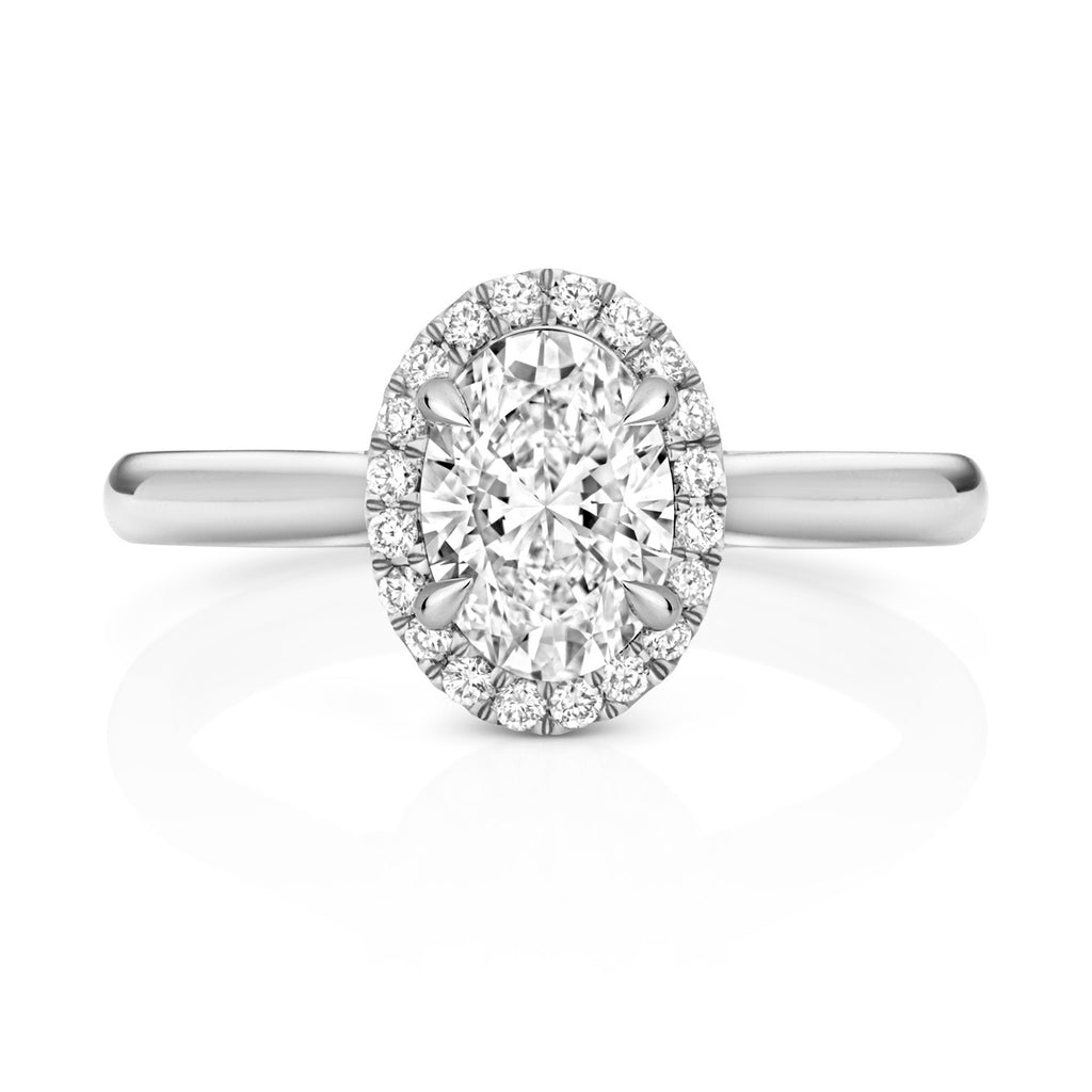 Oval Lab-Grown Diamond Engagement Ring 18ct White Gold Hallmarked Sizes J - Q
