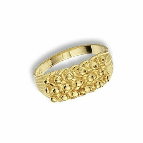 Three Row Keeper Ring 9ct Yellow Gold 375 Hallmarked Sizes J - S