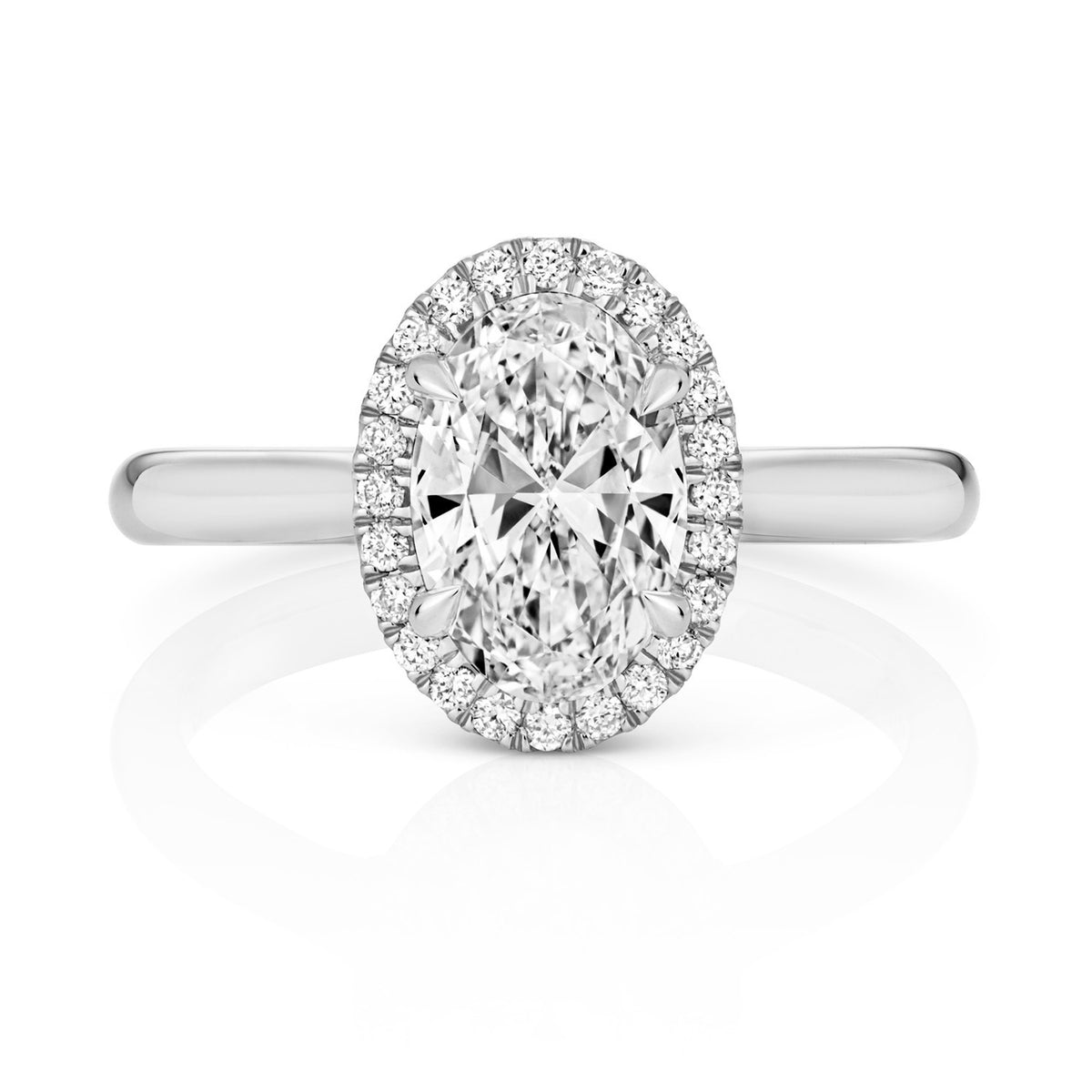 Oval Lab-Grown Diamond Engagement Ring 18ct White Gold Hallmarked Sizes J - Q