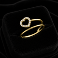 Heart Wrap Ring 9ct Yellow Gold Hallmarked Sizes J - R British Made