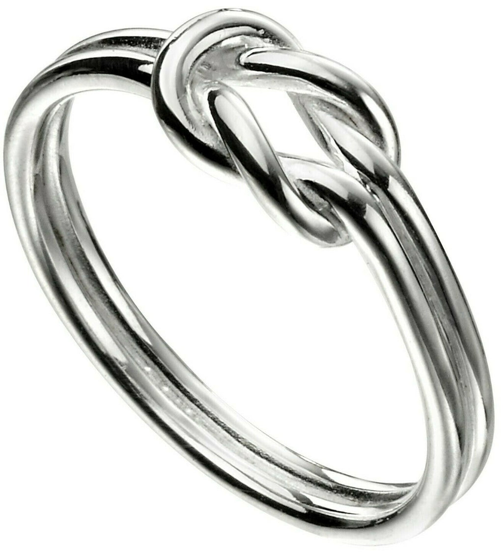 Sterling Silver Knot Ring 925 Hallmarked Size K - S British Made