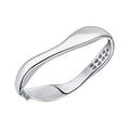 Waved Hinged Bangle Sterling Silver 925 Hallmarked British Made Brand New Boxed