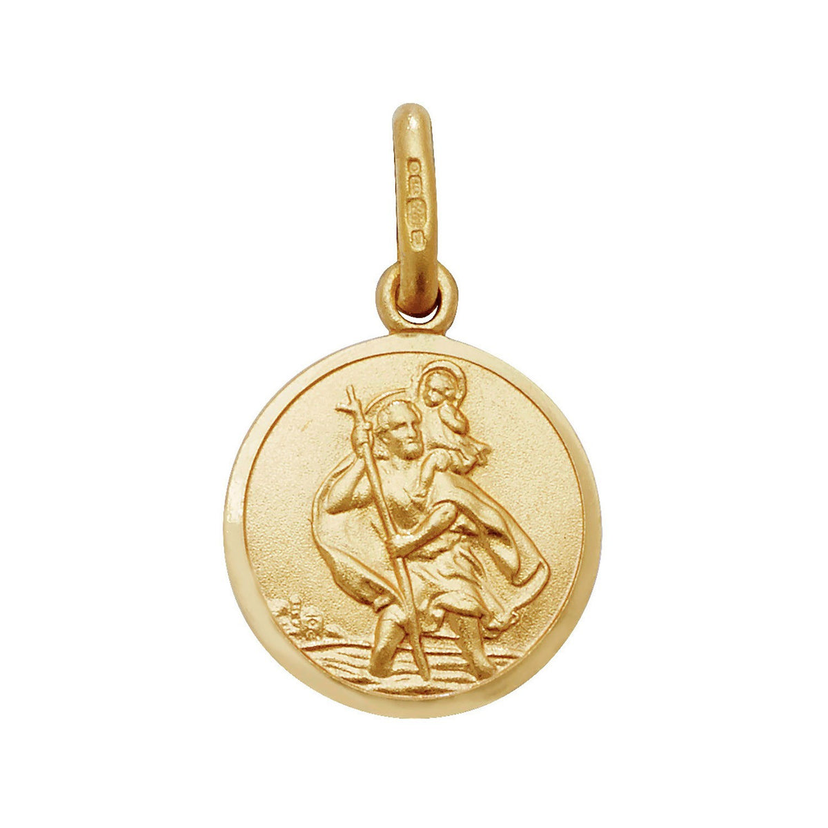 St Christopher 9ct Yellow Gold Pendant 375 Hallmarked All Chain Lengths