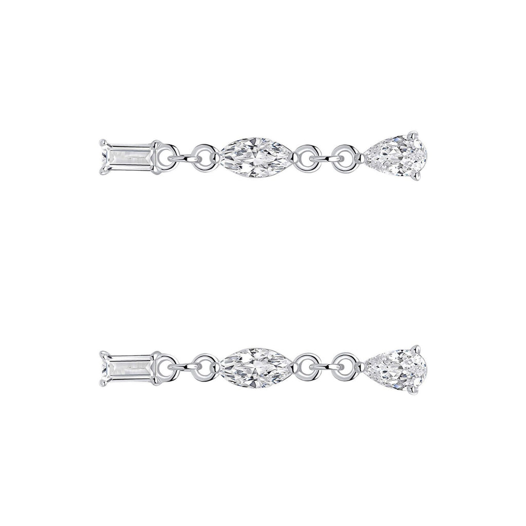 Variation Stone Zircon Drop Earrings Sterling Silver 925 Hallmarked Brand New