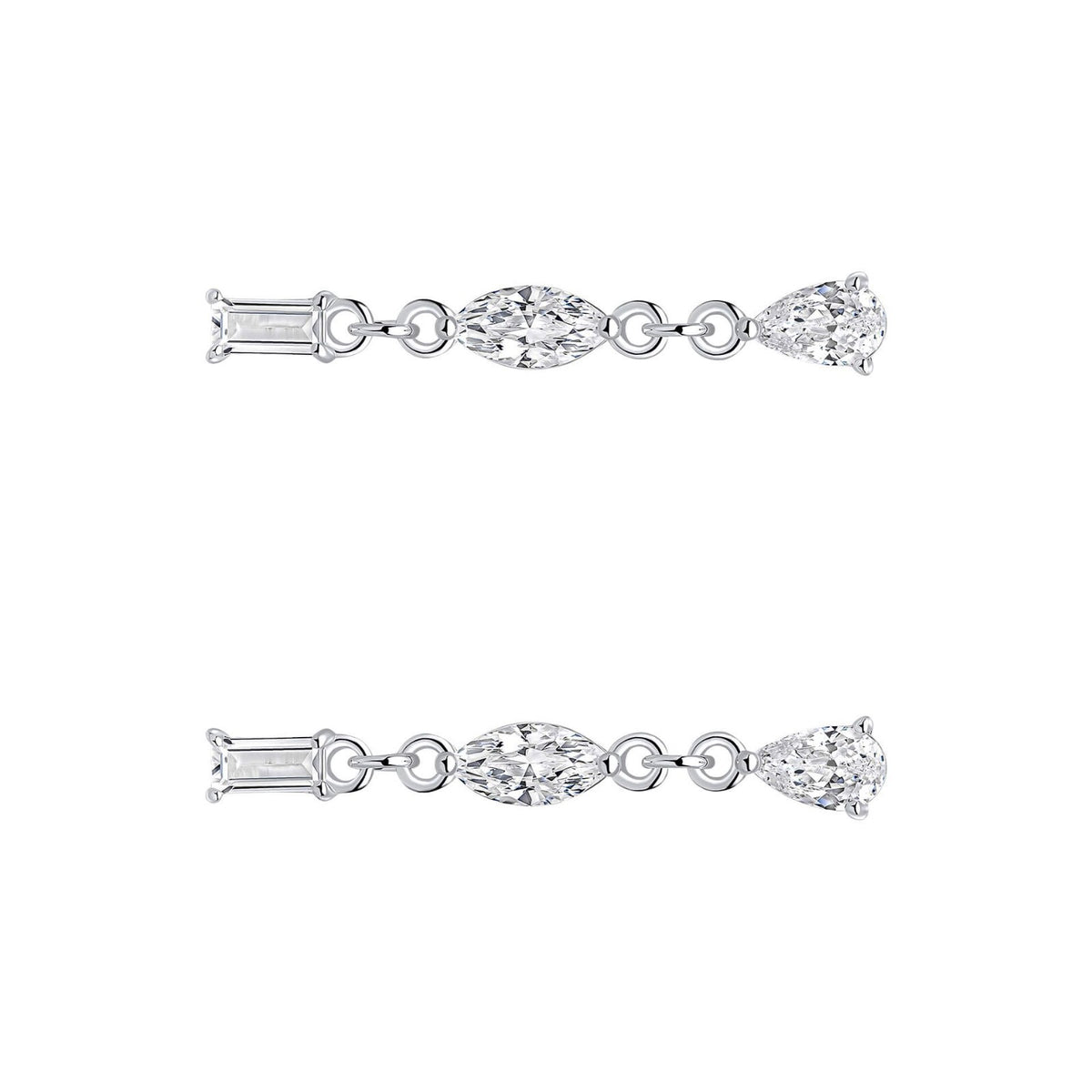 Variation Stone Zircon Drop Earrings Sterling Silver 925 Hallmarked Brand New