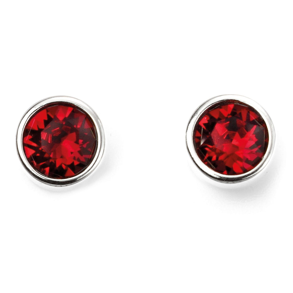 Engravable Solitaire Ruby Pendant and Earrings Set Solid Sterling Silver