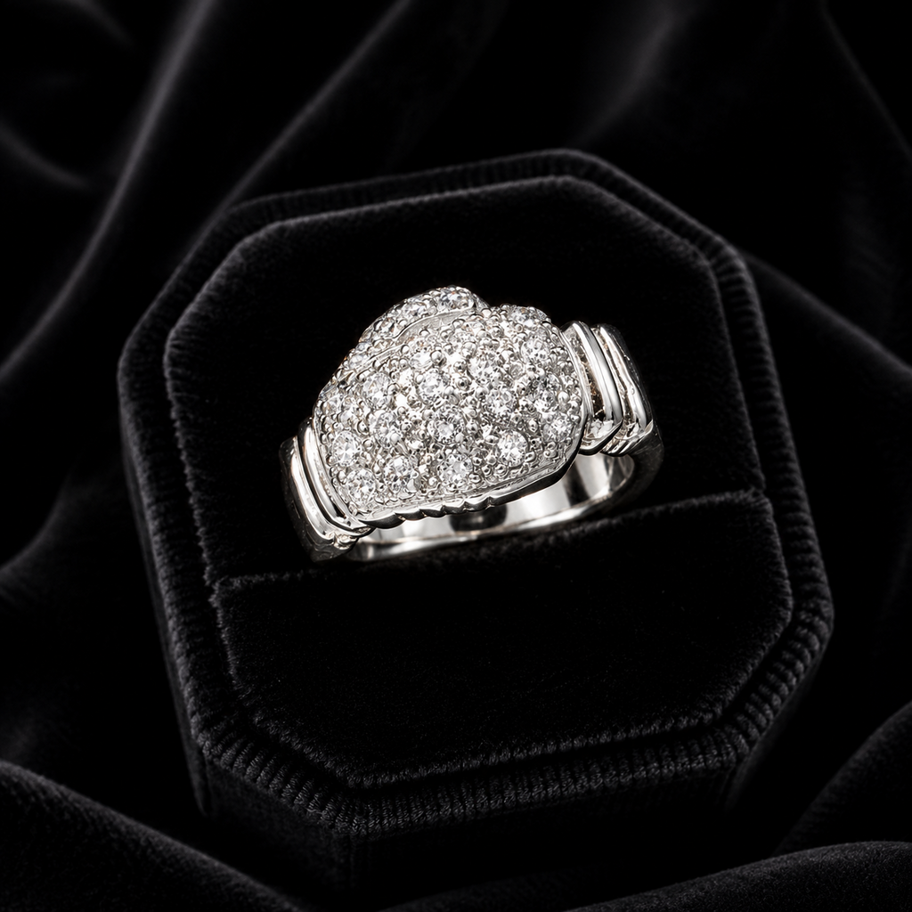 Gents Boxing Glove Ring Sterling Silver Engagement Gents Hallmarked Sizes R - Z