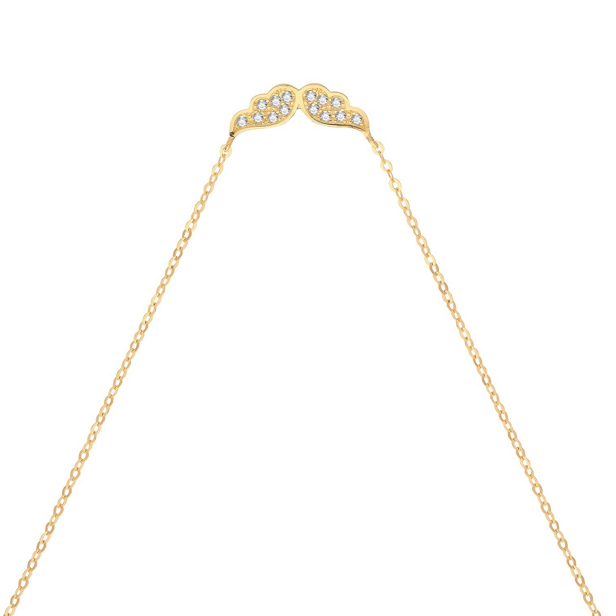 Ladies Angel Wings Necklace 9ct Yellow Gold 375 Hallmarked British Made