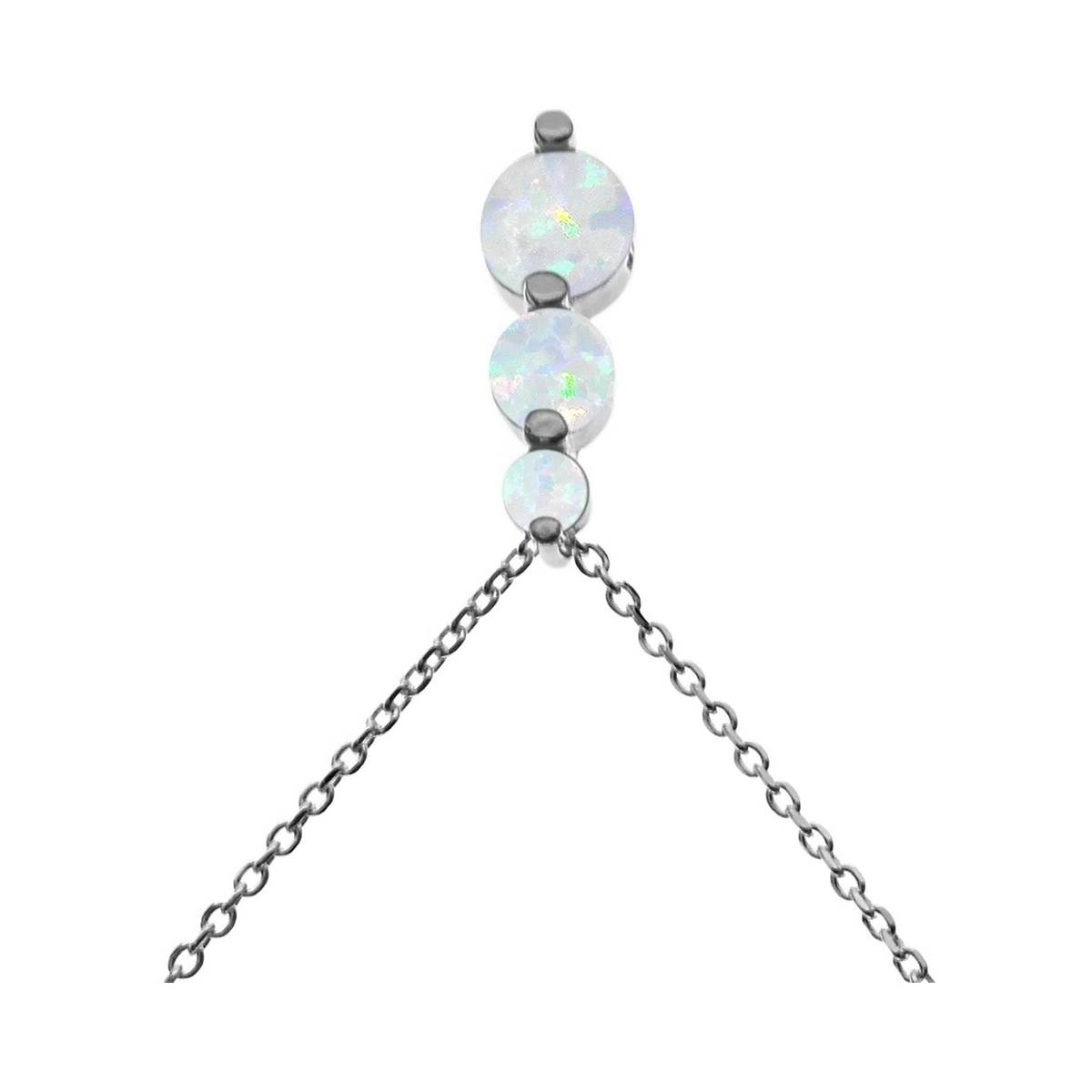 Natural Triple Opal Necklace Solid Sterling Silver 925 Hallmarked British Made