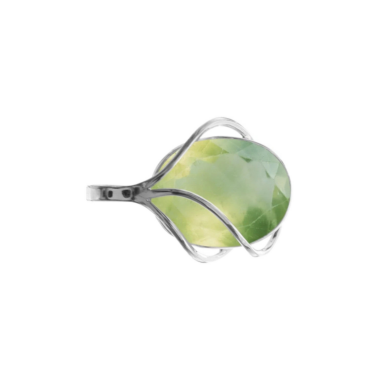 Oval Vine Prehnite Pendant Sterling Silver 925 Hallmarked All Chain Lengths