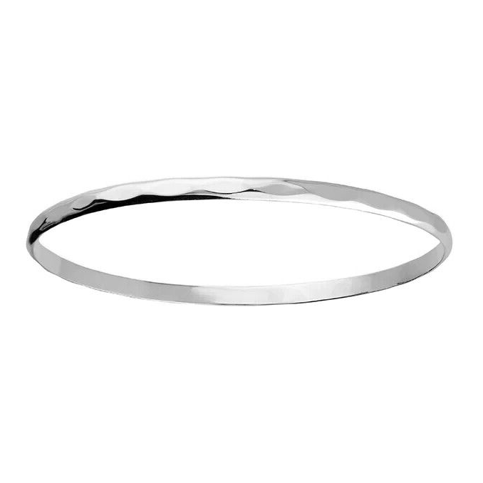 65mm Facetted Bangle Sterling Silver 925 Hallmarked British Made Brand New