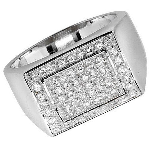 Men's Sterling Silver Ring Engagement Gents CZ 925 Hallmark Sizes J - Y