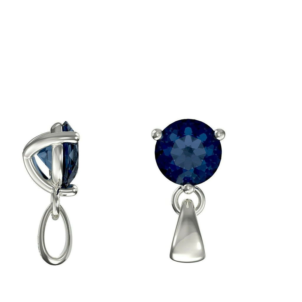 Sterling Silver Sapphire Pendant Hallmarked British Made All Chain Lengths