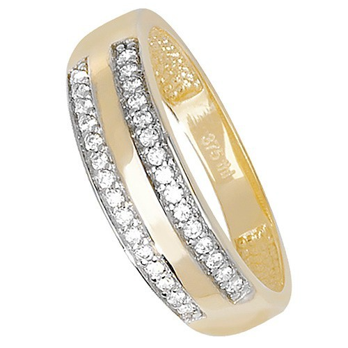 2 Row Band Ring 9ct Yellow Gold 375 Hallmarked Sizes J - S British Made