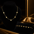 Disc Charm Necklace and Bracelet Set 9ct Yellow Gold 375 Hallmarked British Made
