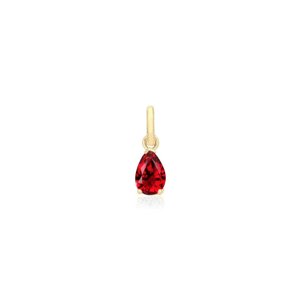 Teardrop Natural Ruby 9ct Yellow Gold Pendant Hallmarked All Chain Lengths