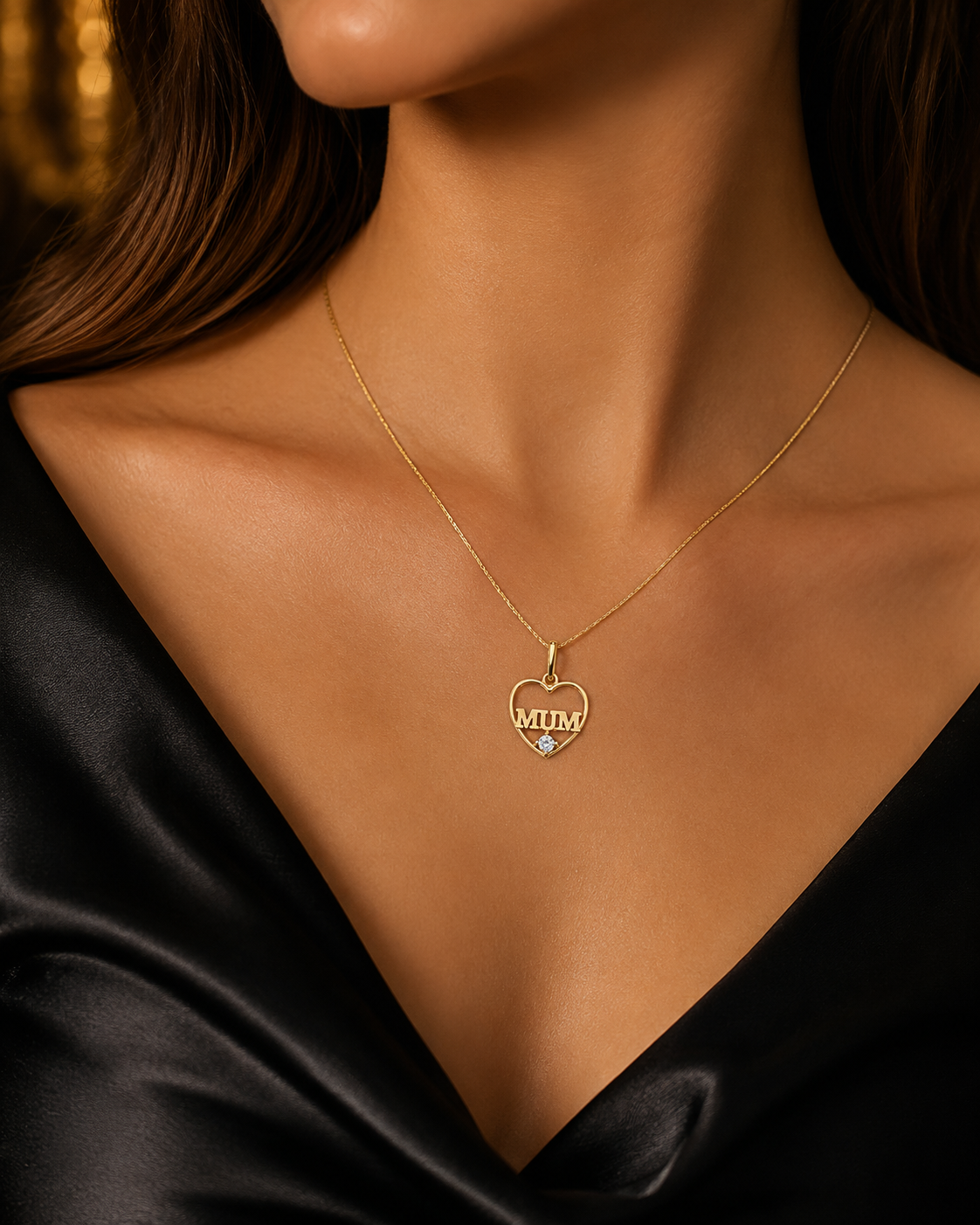Mum Heart 9ct Yellow Gold Pendant 375 Hallmarked All Chain Lengths
