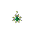 Floral Peridot & Agate Pendant Sterling Silver 925 Hallmarked All Chain Lengths