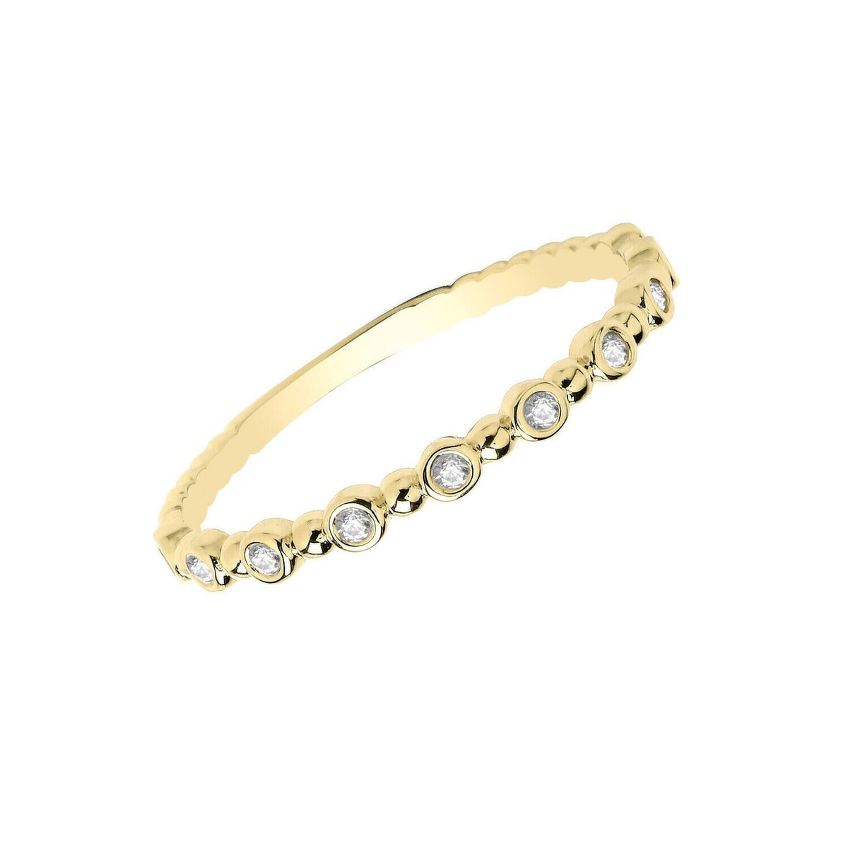 7 Stone Bobble Ring 9ct Yellow Gold Hallmarked Sizes J - T British Made